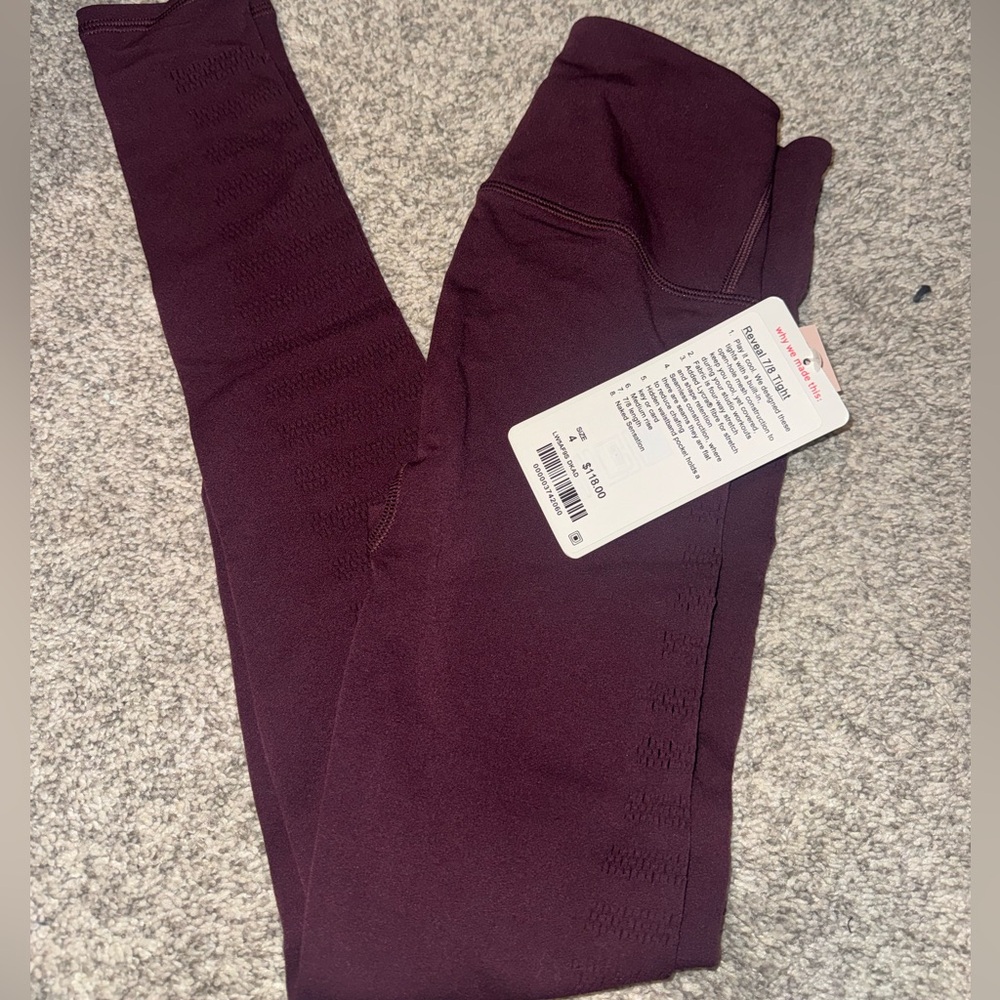 lululemon athletica Dark red speed 7/8 tight sz 4